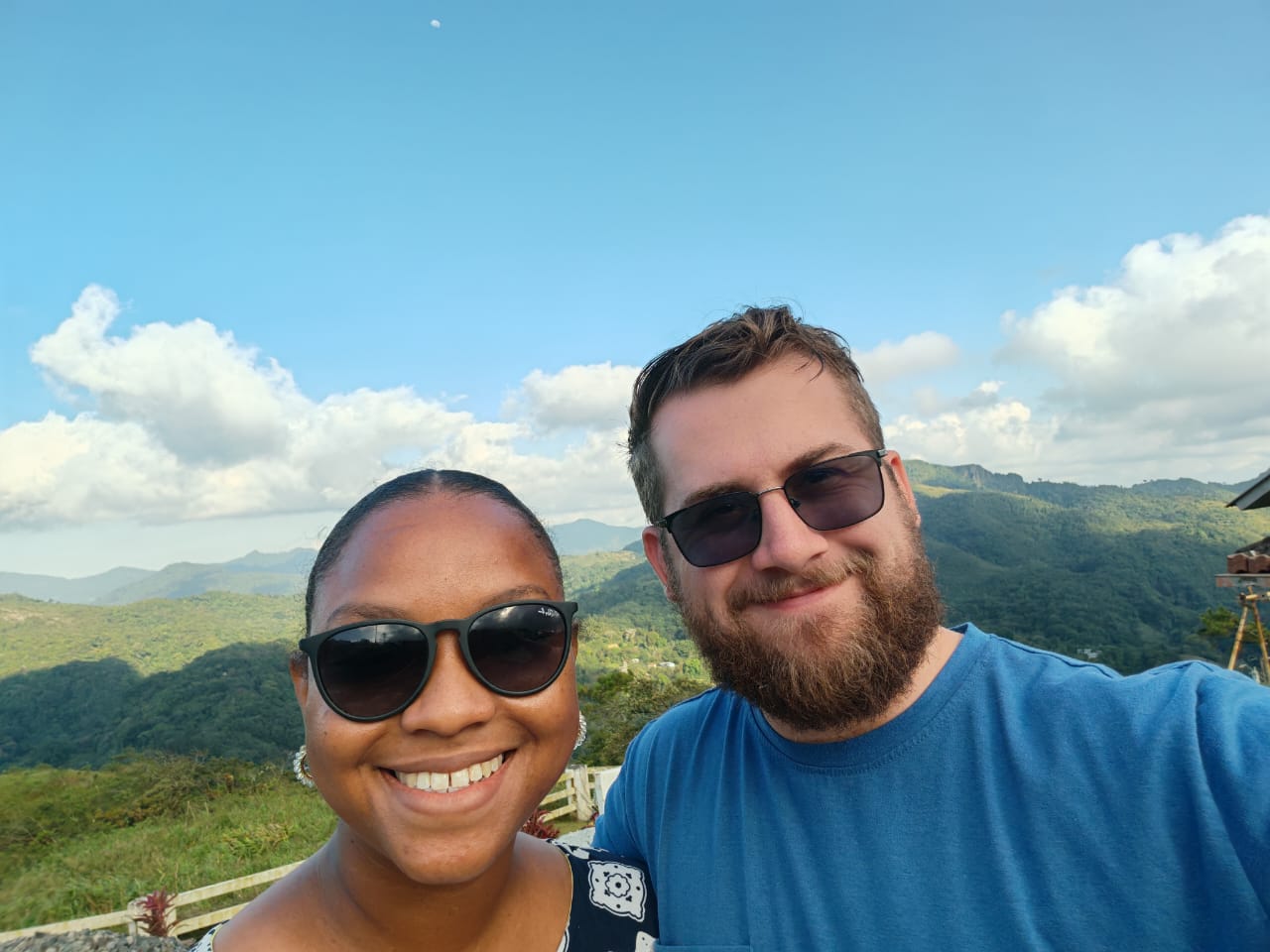 Home A couple of Panama residents taking a selfie in the moutainous region of El Valle